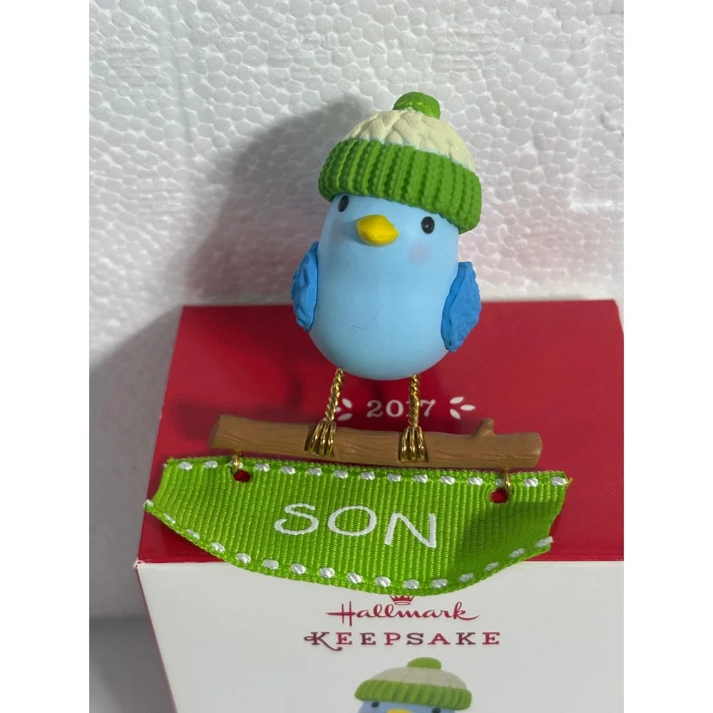 Hallmark Keepsake Ornament 2017 Son Blue‎ Bird Winter Hat Christmas Tree